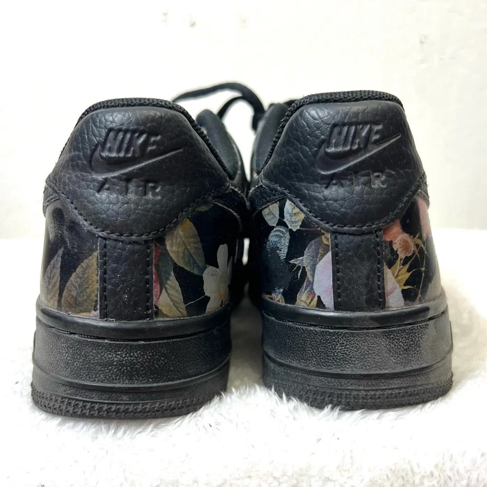 Nike AIR FORCE 1 LOW 'FLORAL' Black Size 7 Women’s AO1017 002